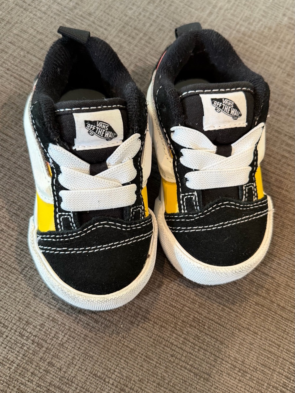 Vans Kids Black Sneakers with Yellow & Red Flame Detail - Picture 10 of 11